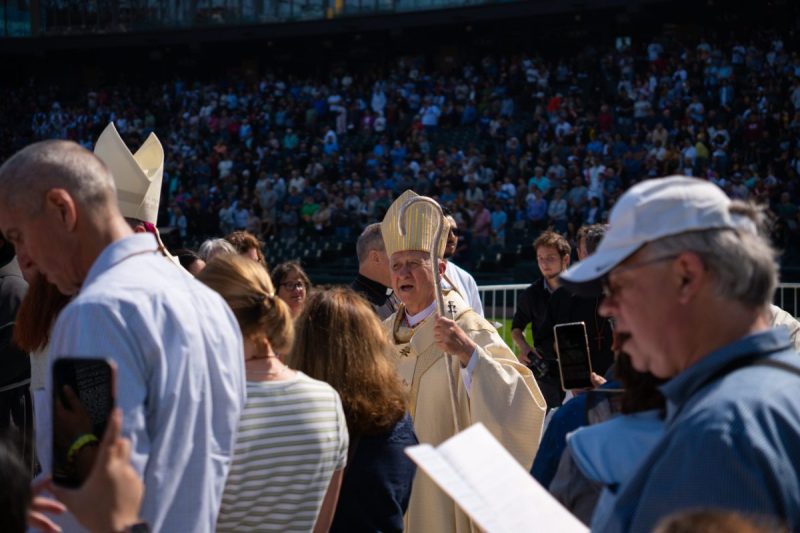 Cardinal Blase Cupich walking in